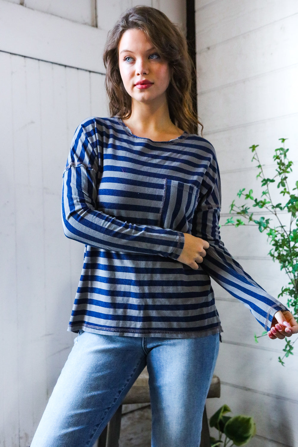 Navy Days Long Sleeve Top